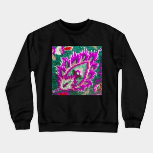 pink flower, floral designs, minimal art, abstract art, floral pattern, antique rug photo , For custom orders please DM me. Crewneck Sweatshirt